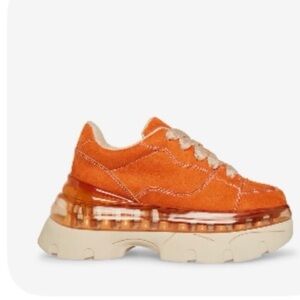 Steve Madden Evolved Orange Sneakers Women Sz 8
